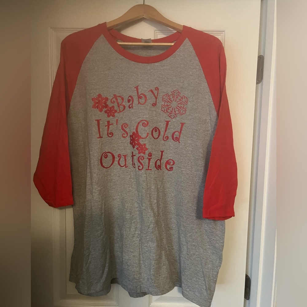 Jersey Red and Gray BABY ITS COLD OUTSIDE